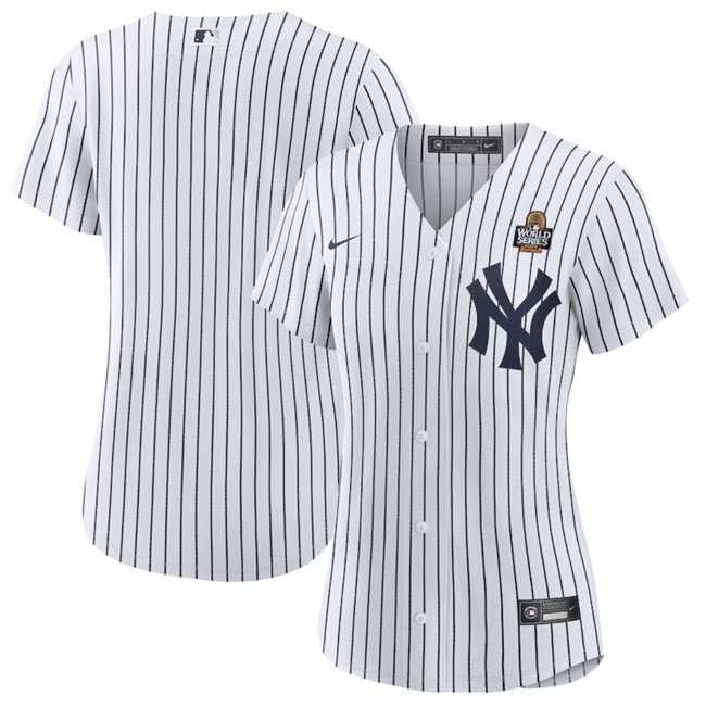Women%27s New York Yankees Blank White 2024 World Series Cool Base Stitched Jersey Dzhi